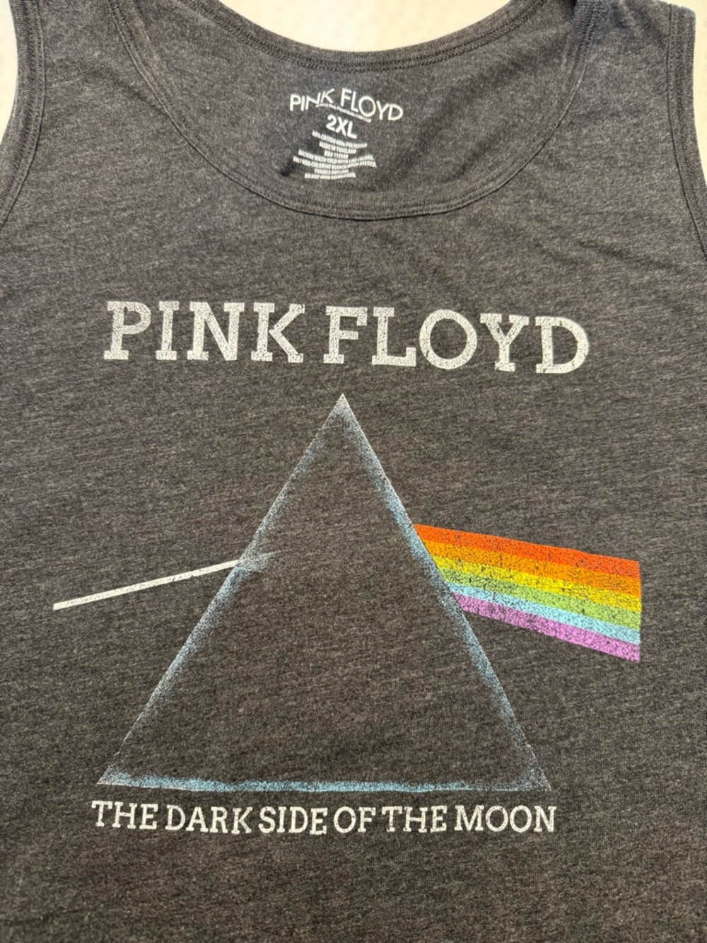 Pink Floyd Charcoal Tank with Prism and Rainbow - Picture 3 of 4